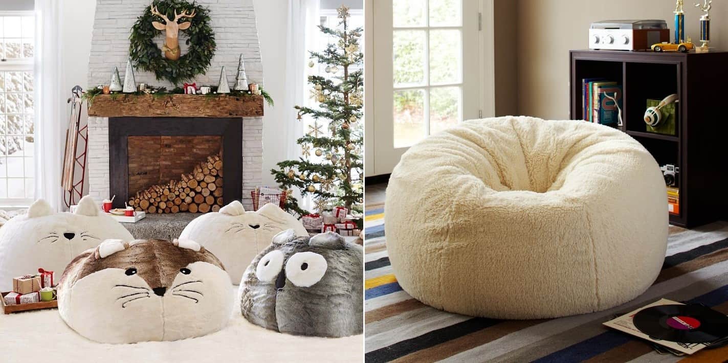 living room decor with bean bags