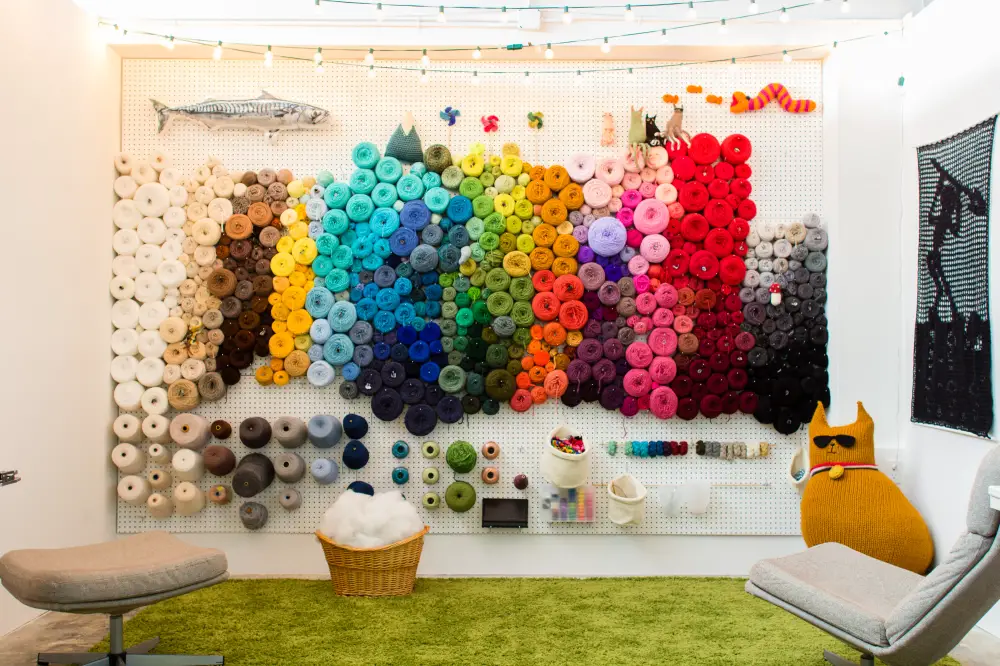 living room yarn storage
