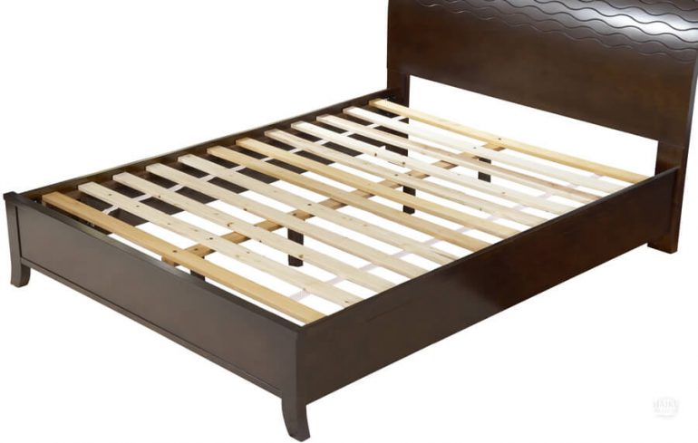 bed frame slats with bear mattress