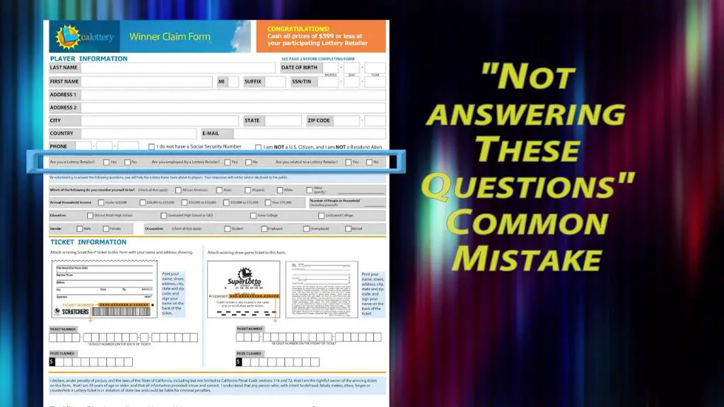 How do I file a claim form for the California Lottery?