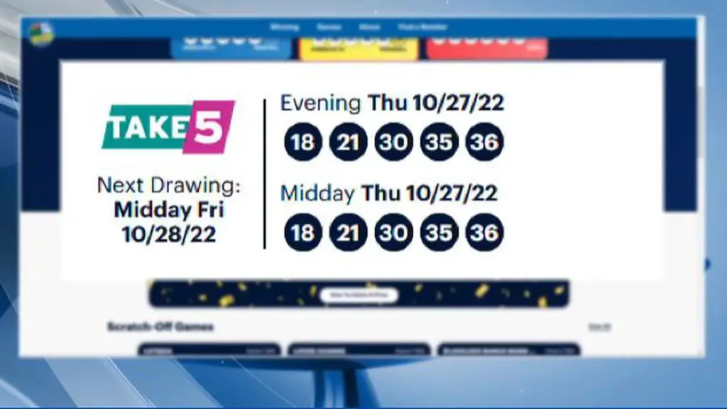 What time is NY Take 5 drawing tonight?