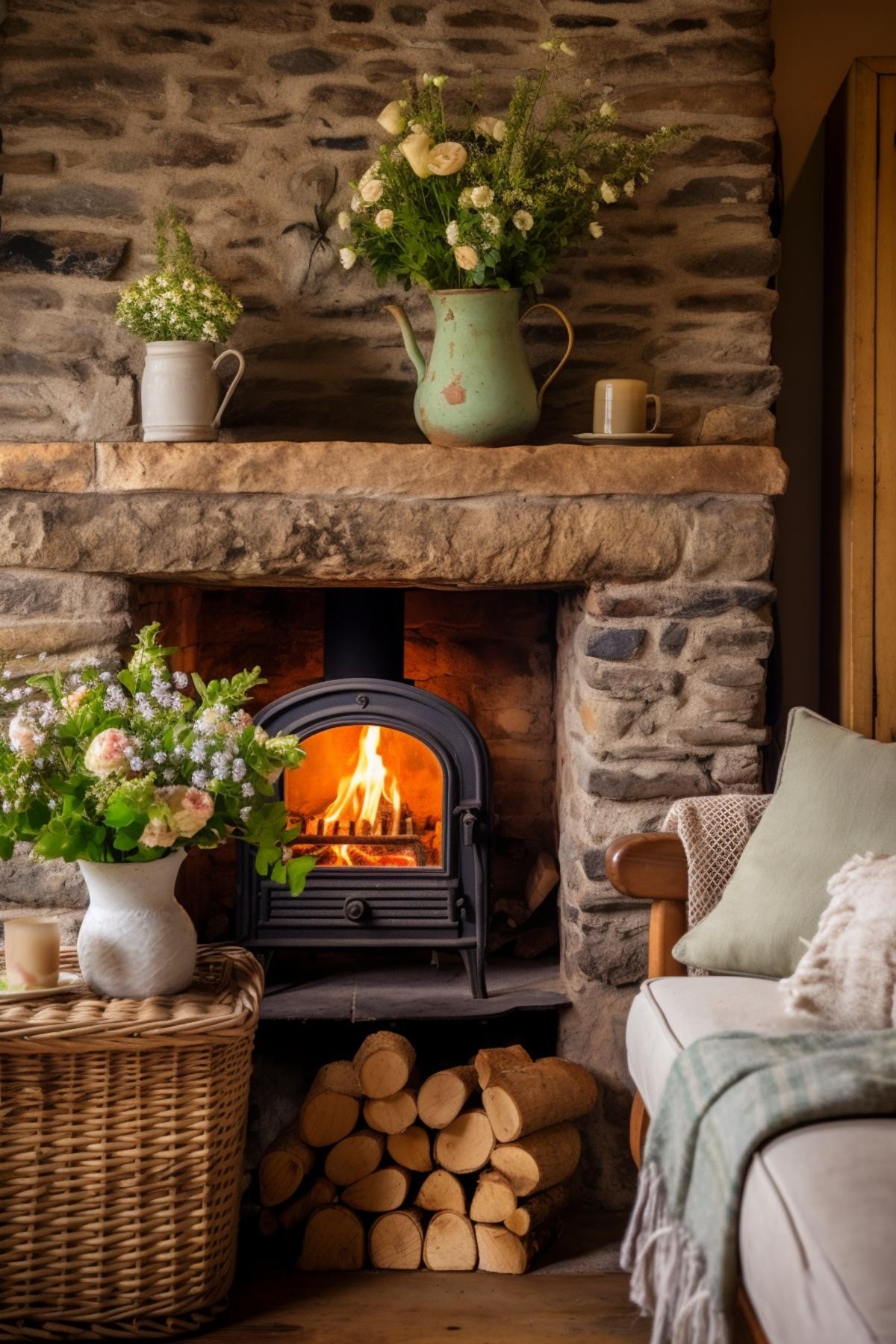 Rustic Charming Fireplace