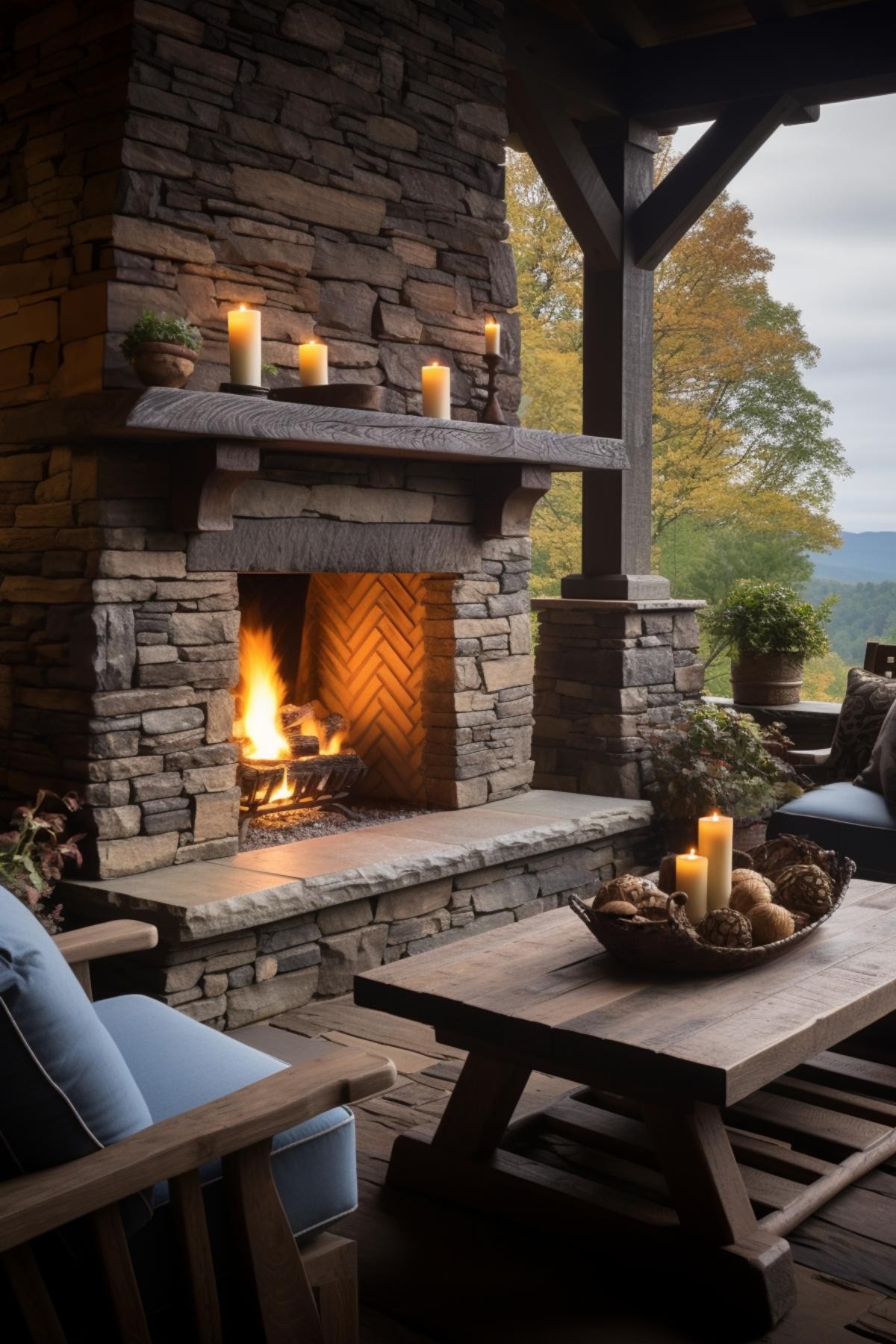 Cozy Outdoor Fireplace