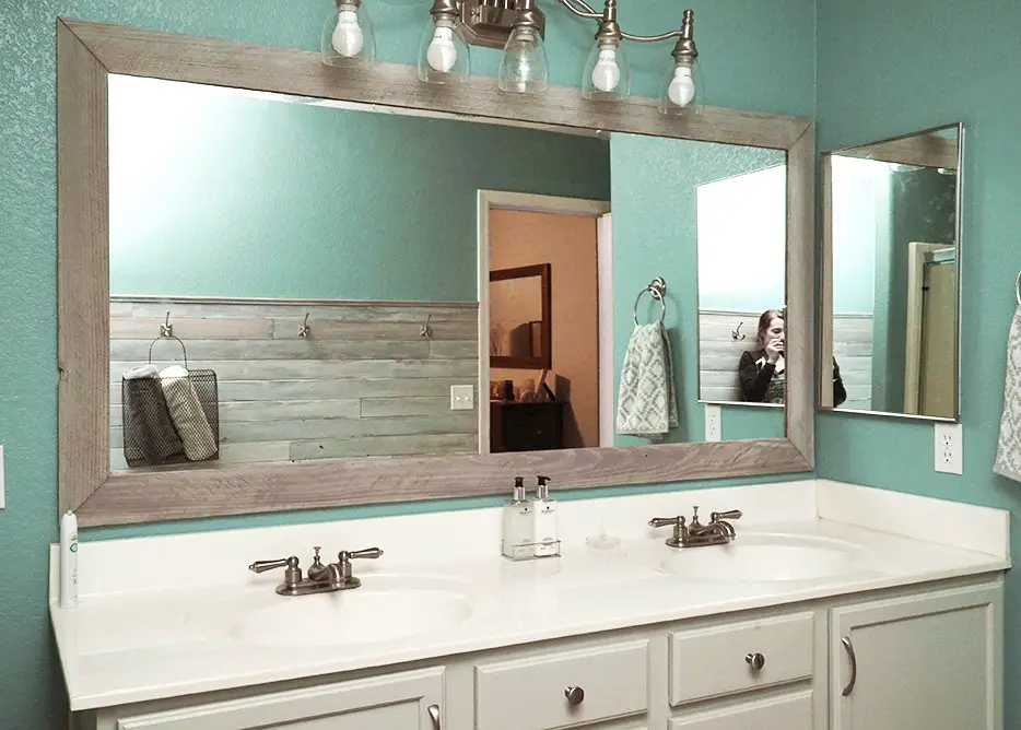 DIY Bathroom Mirror Frame