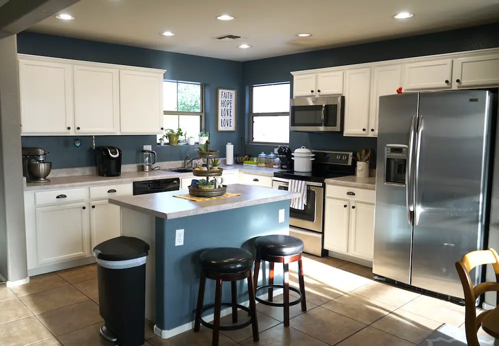 Before & After Painted Kitchen Cabinets