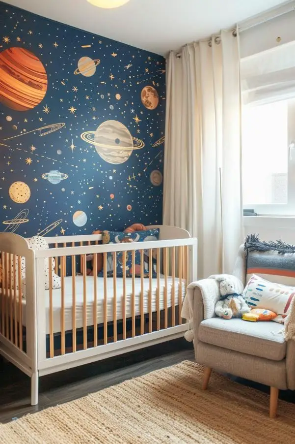 Outer Space Theme in a Nursery