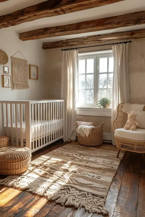 Farmhouse Fresh With Rustic Wood and Woven Baskets