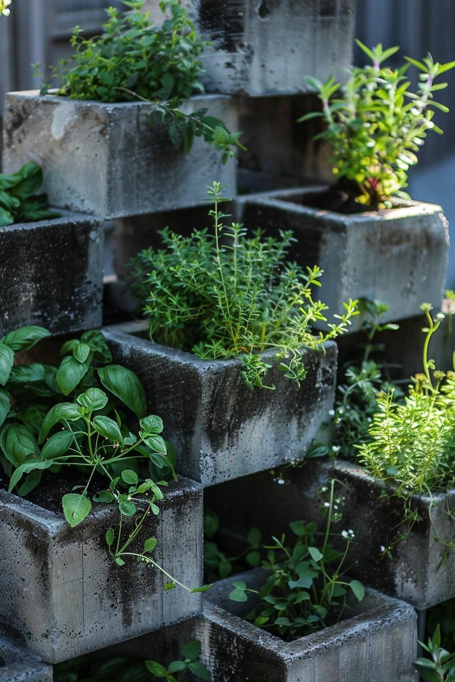 Carved-Out Concrete Planters