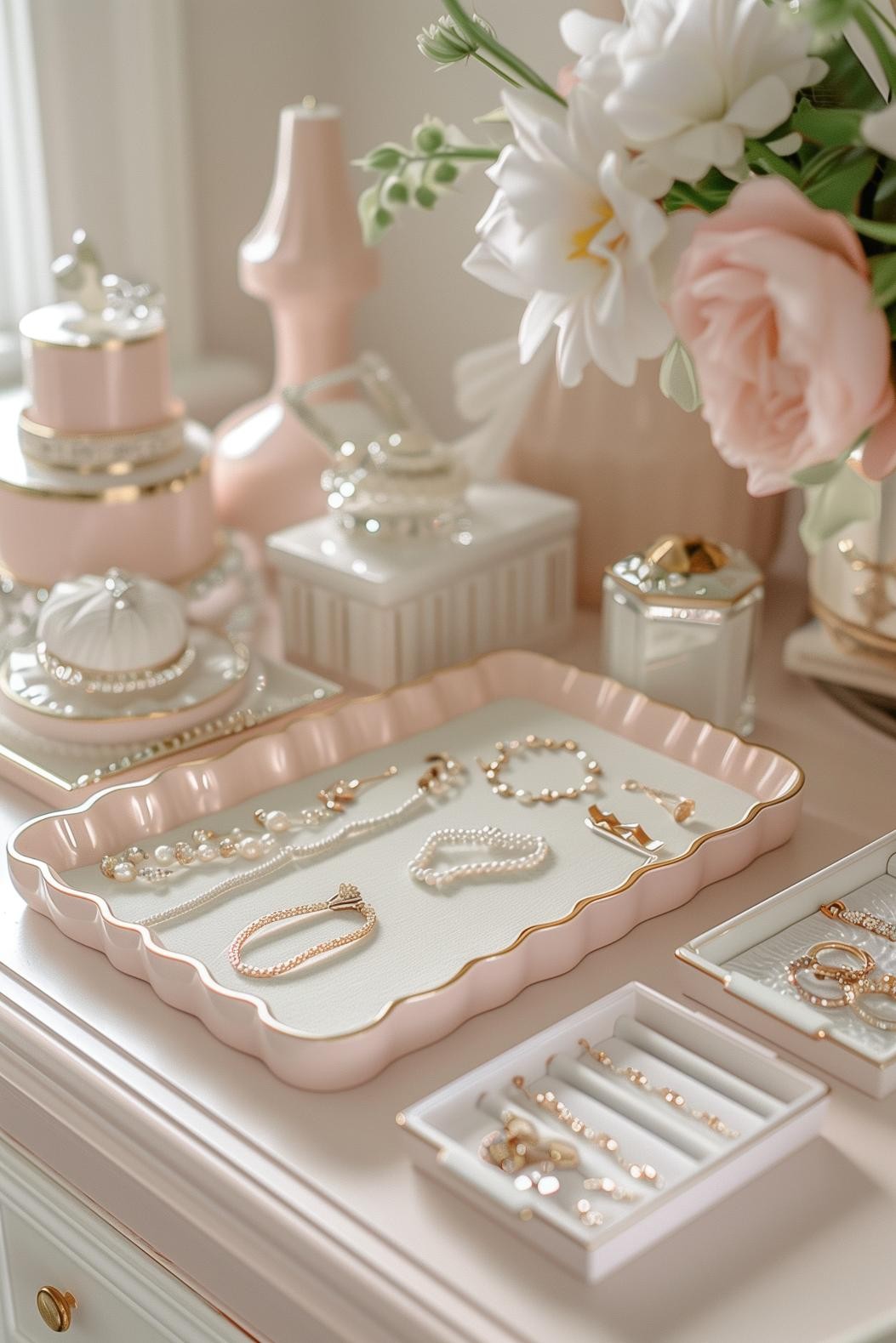 Pale Pink Jewelry Tray