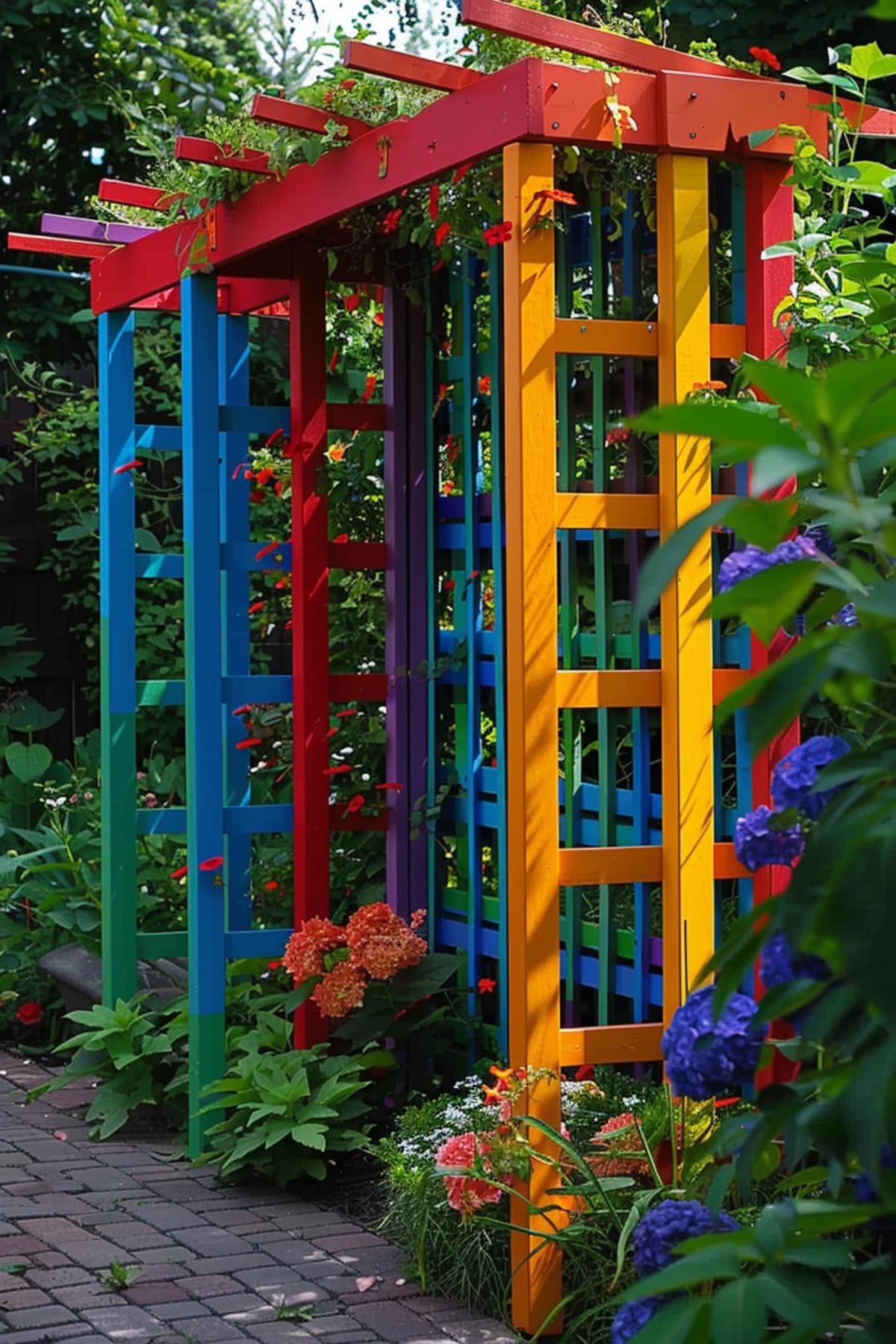 Colorful Painted Trellis