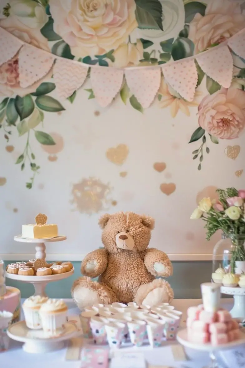 Teddy Bear with Dessert Trays
