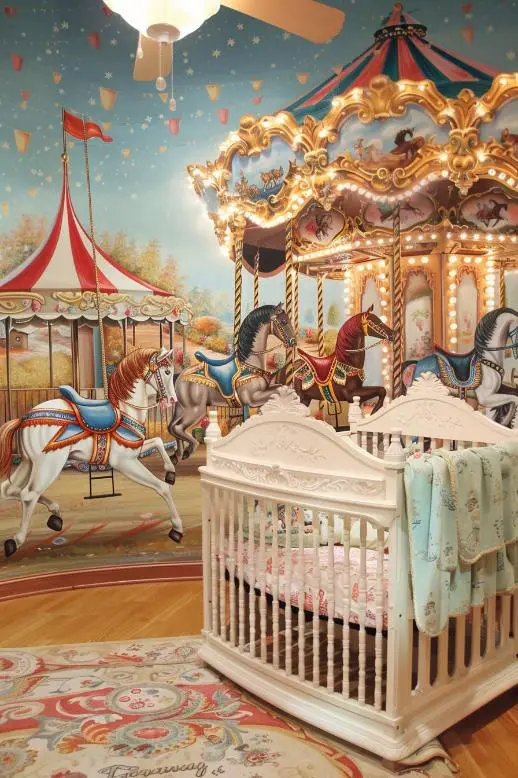 Carousel Horses Theme in a Nursery