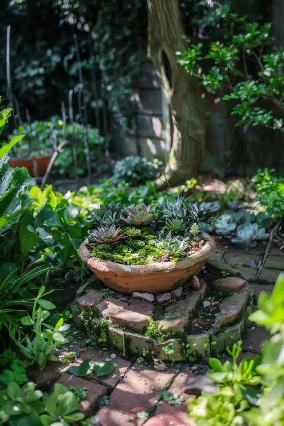 Moss and Succulent Fairy Garden