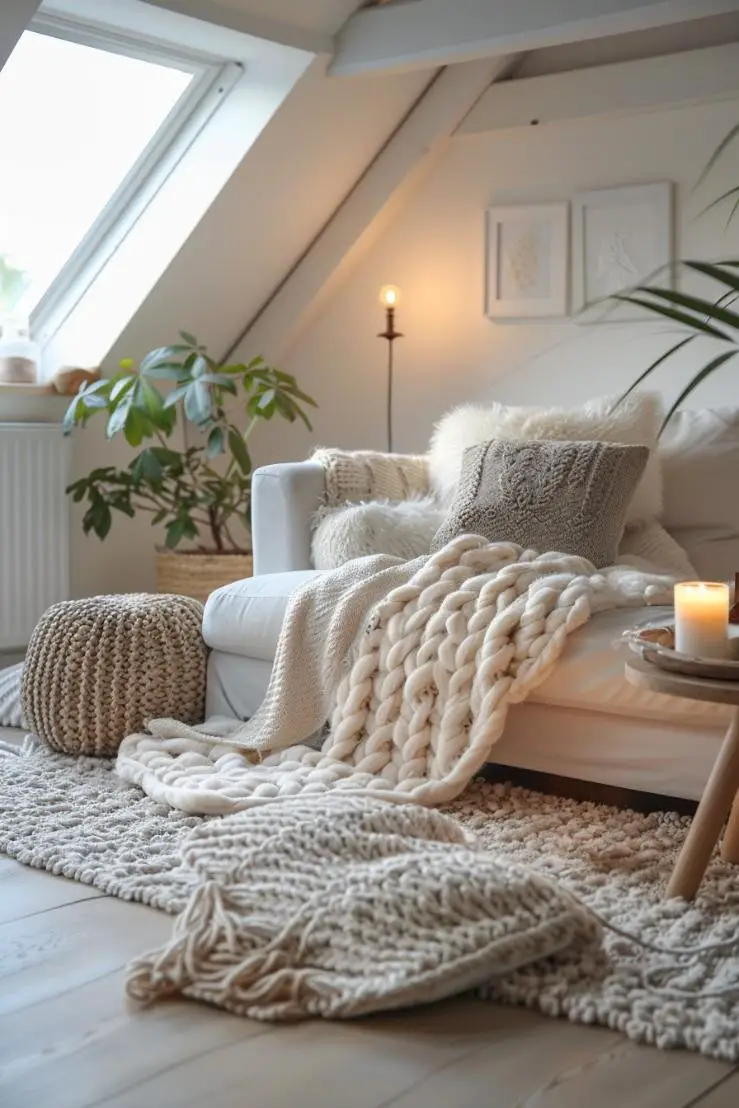 Scandinavian Hygge Haven With Cozy Textiles and Warm Lighting