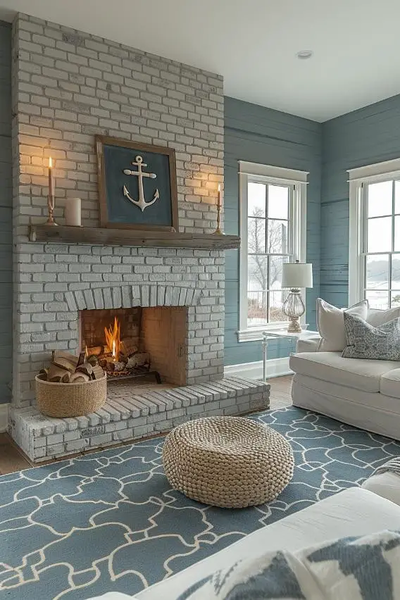 Nautical-Inspired Fireplace