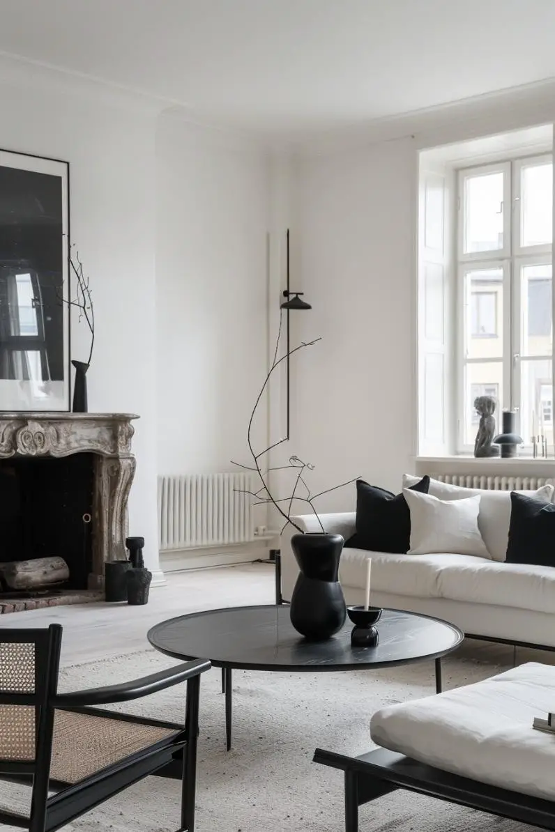 Scandinavian Minimalism With Black and White Furniture