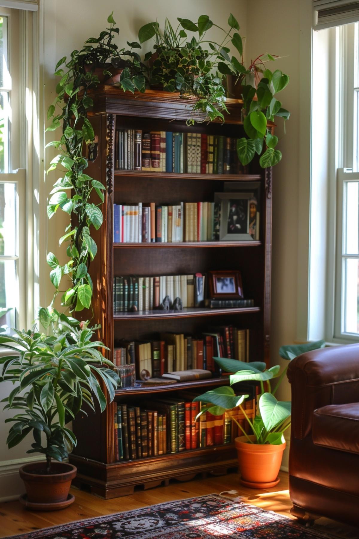 Botanical Bookshelf Beauty