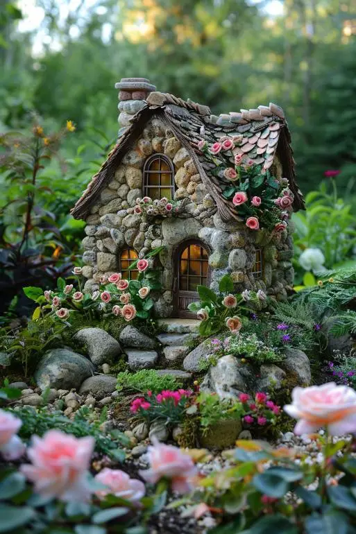 Stone Cottage Fairy Garden