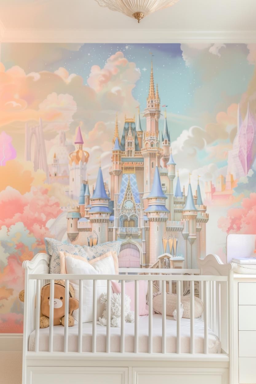 Castle Mural in a Nursery