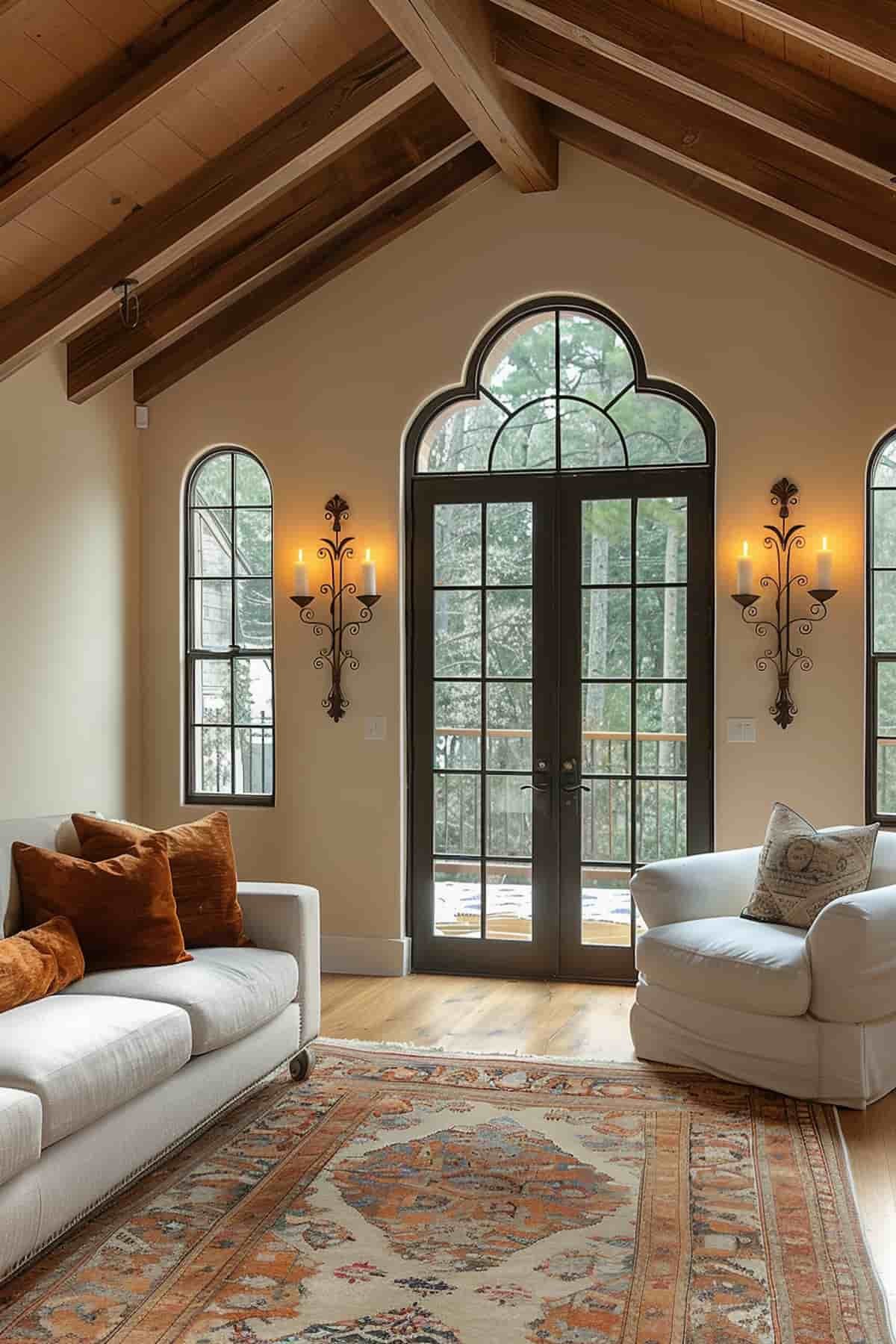 Wrought Iron Candle Sconces on the Walls