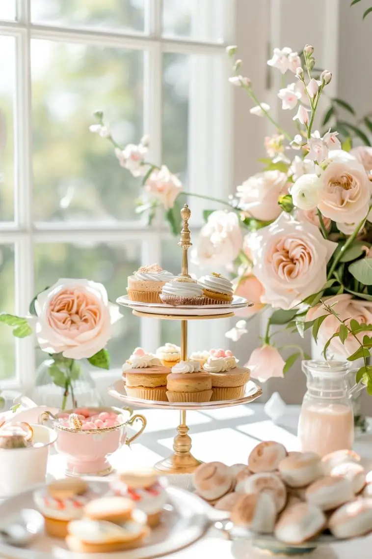Opulent Tray With Mini Cake Stand on a Tea Table