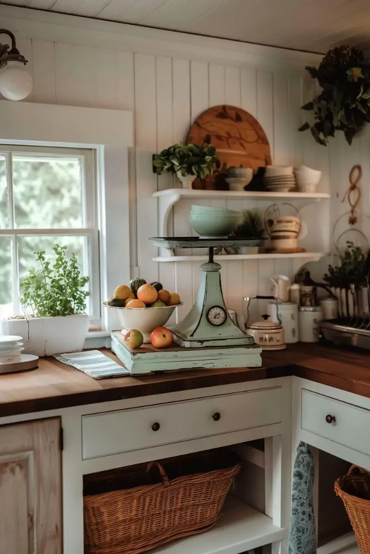 Vintage Scale in a Charming Kitchen