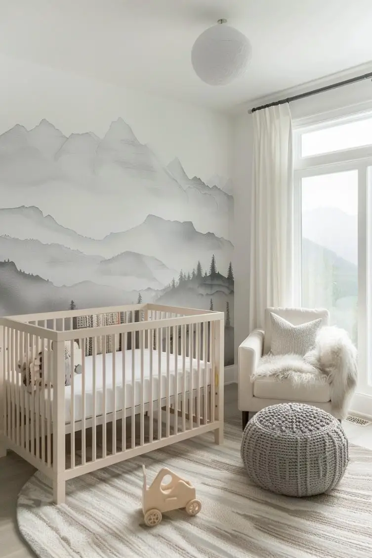 Mountain Range Silhouettes in a Nursery