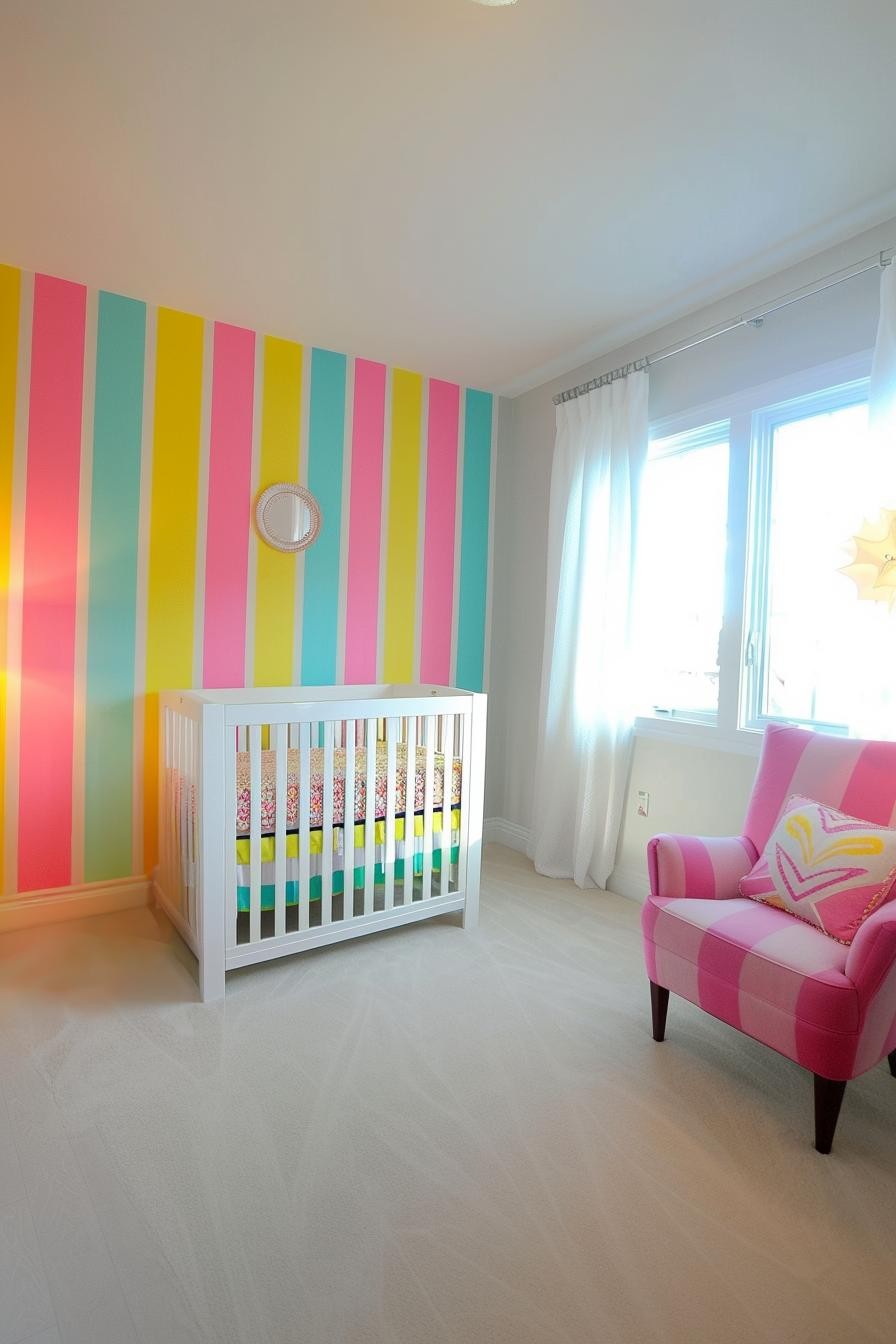 Candy-Colored Stripes in a Nursery