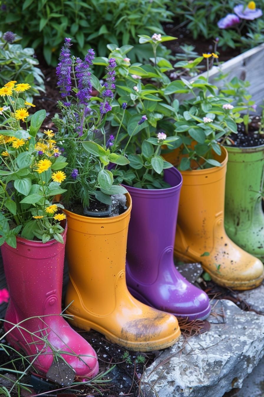 Rain Boot Planters