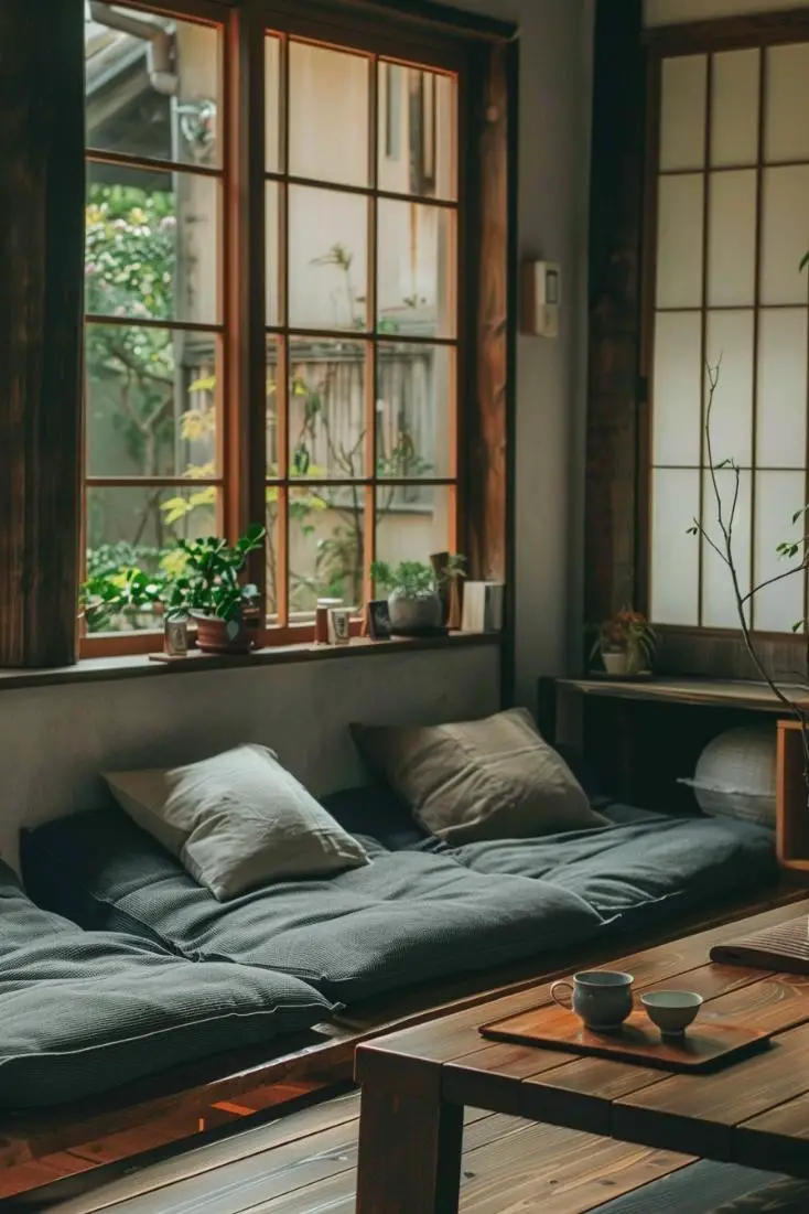 Zen-Inspired Sanctuary With Low Seating and Japanese Accents
