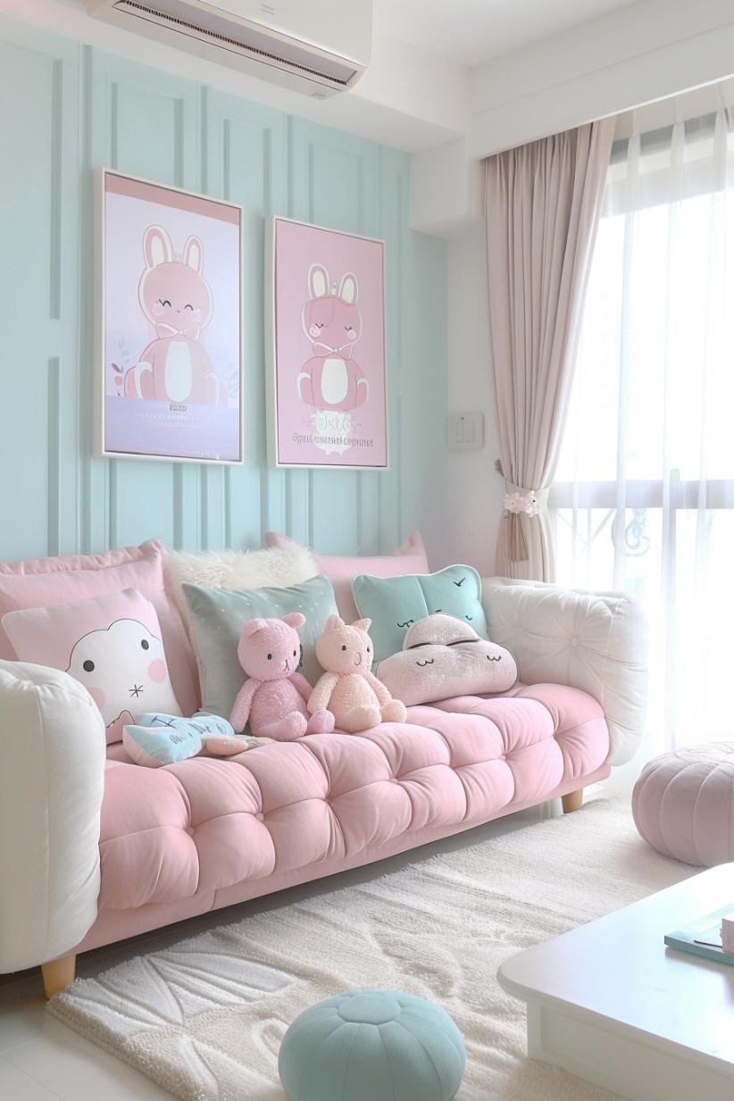 39 Soft Girl Aesthetic Living Room With Kawaii Accents