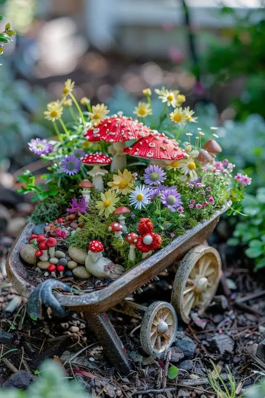 Mini Wheelbarrow Fairy Garden