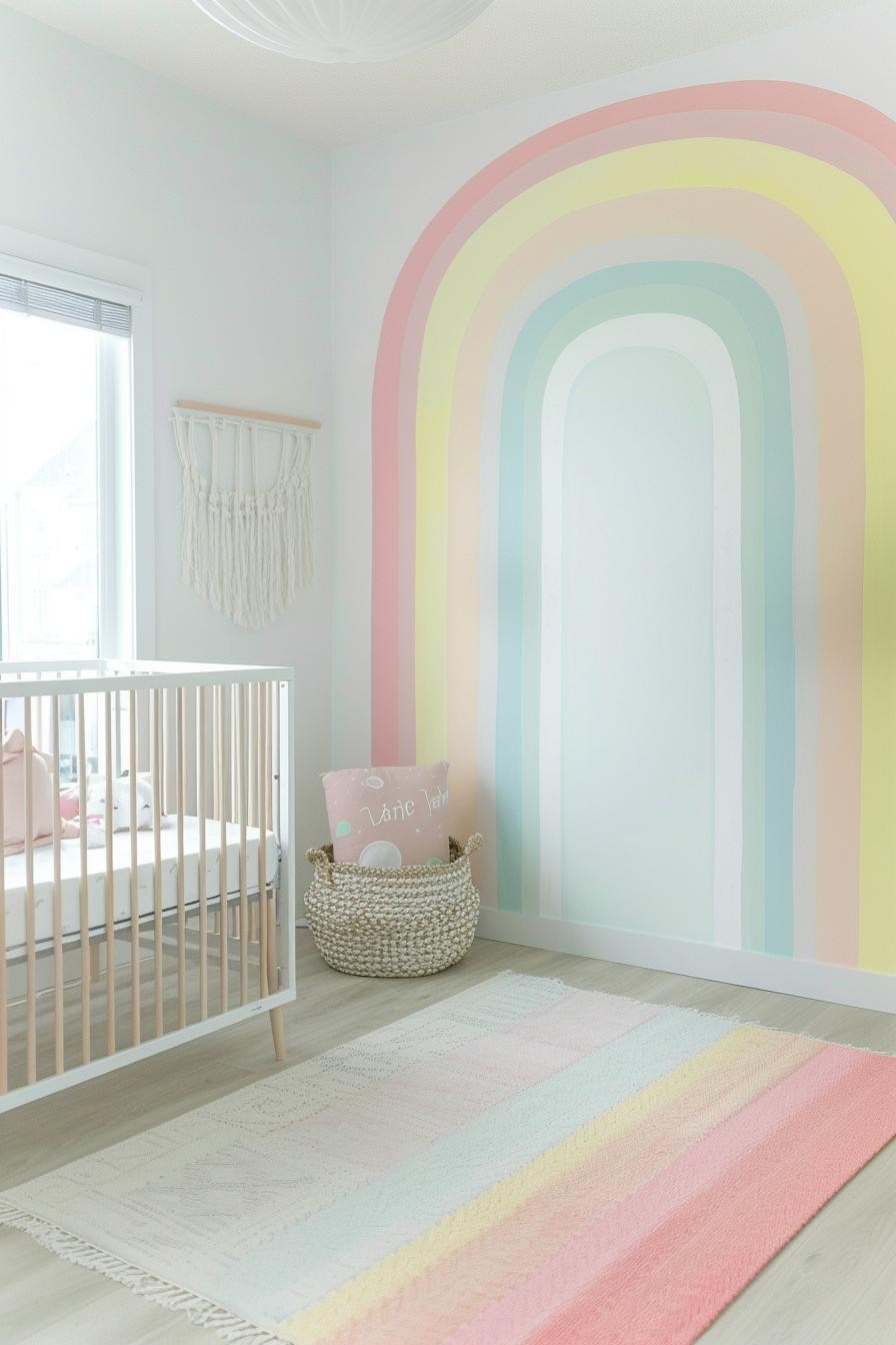 Pastel Rainbow Arch in a Nursery