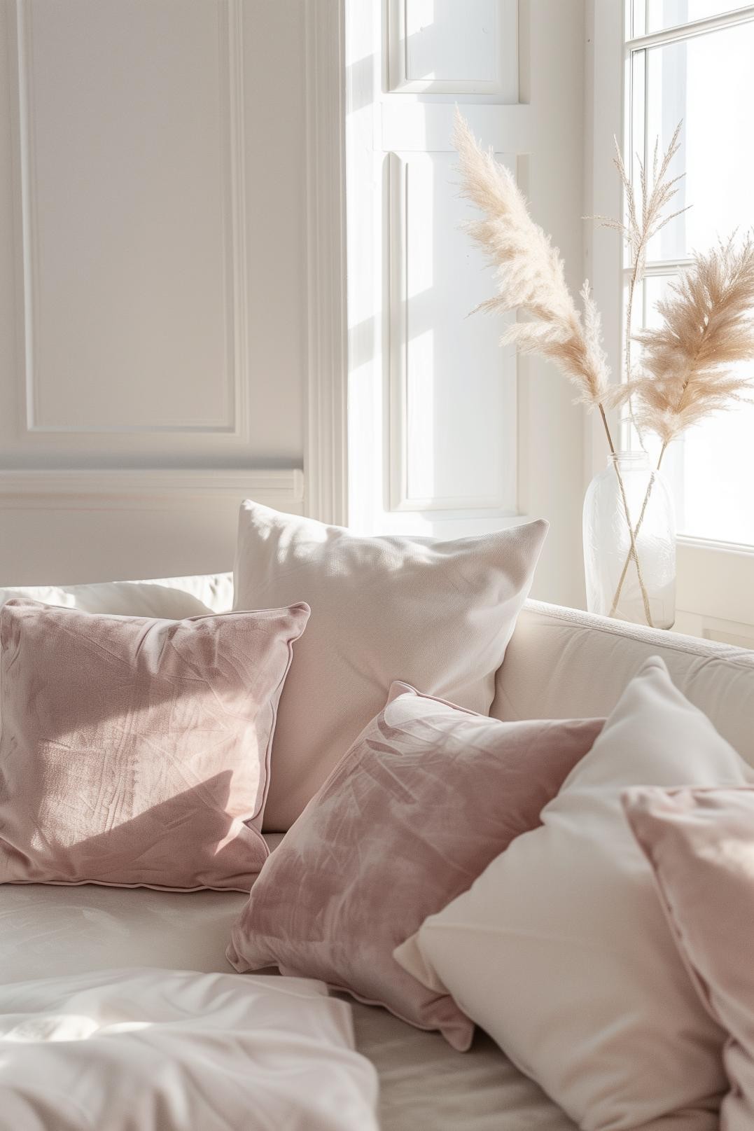 Pastel Pink Velvet Pillows