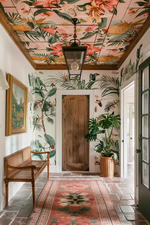 Whimsical Wallpaper With Tropical Motifs