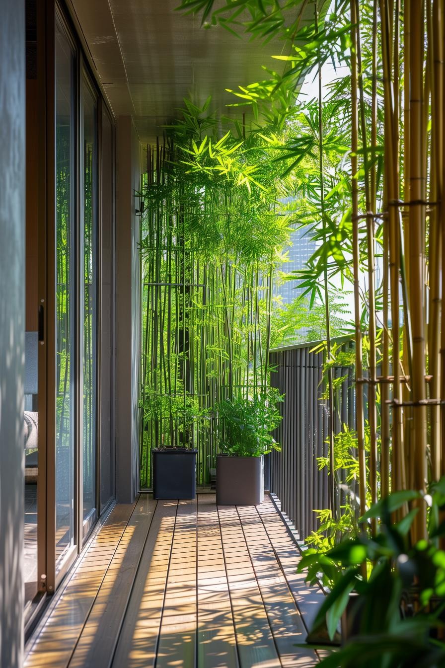 Balcony Privacy Screen With Bamboo