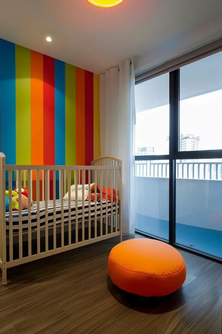 Rainbow Stripes in a Nursery