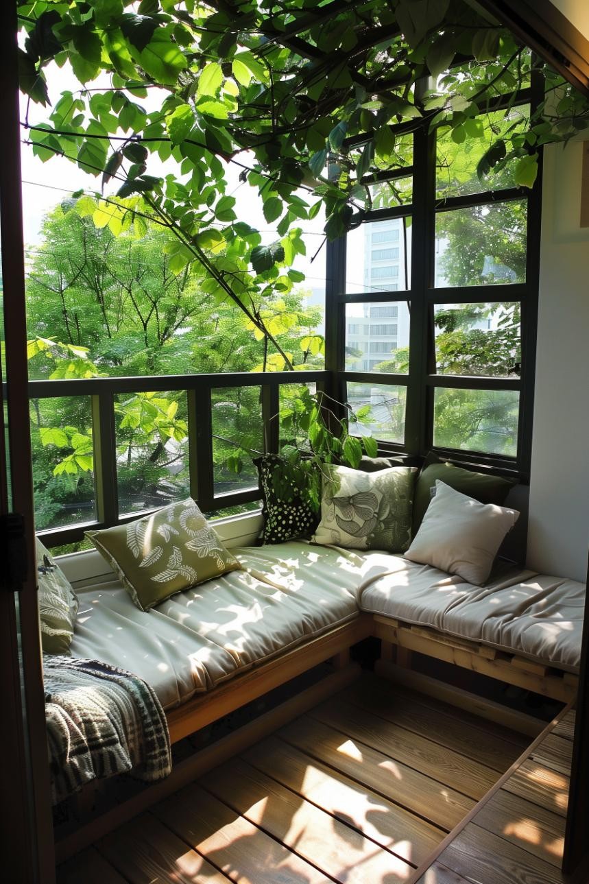 Cozy Reading Nook With Climbing Vines