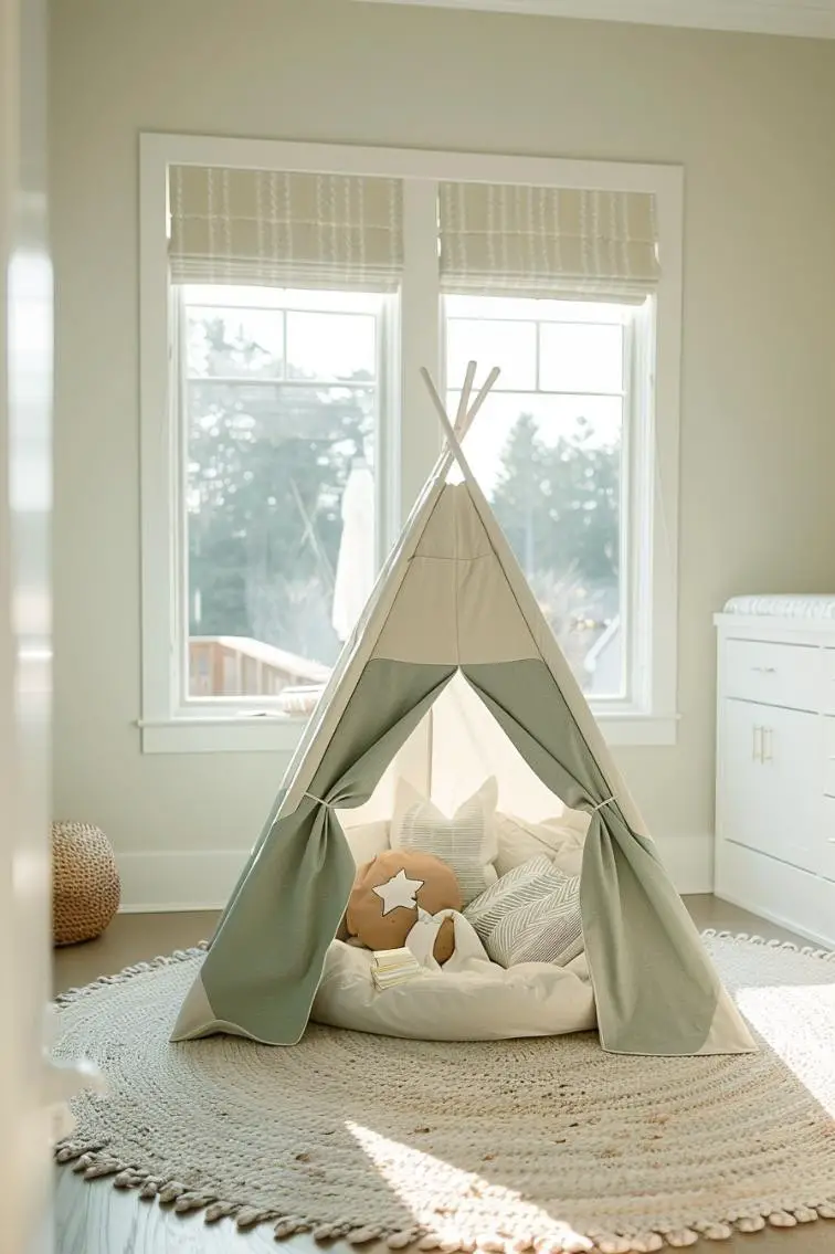 Sage Green and White Teepee