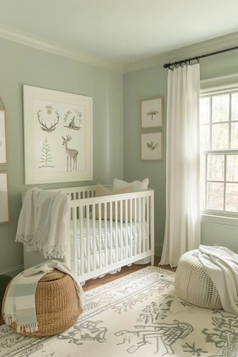 Sage Green and Woodland Creatures Decor