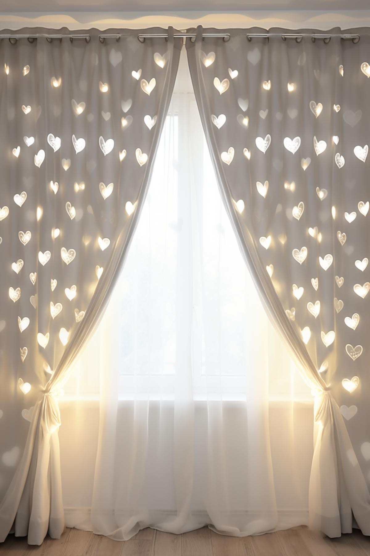 Cute Heart Curtains